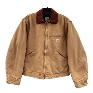 VTG Carhartt Detroit Blanket Lined Work Bomber Jacket J001 Brown Made in USA